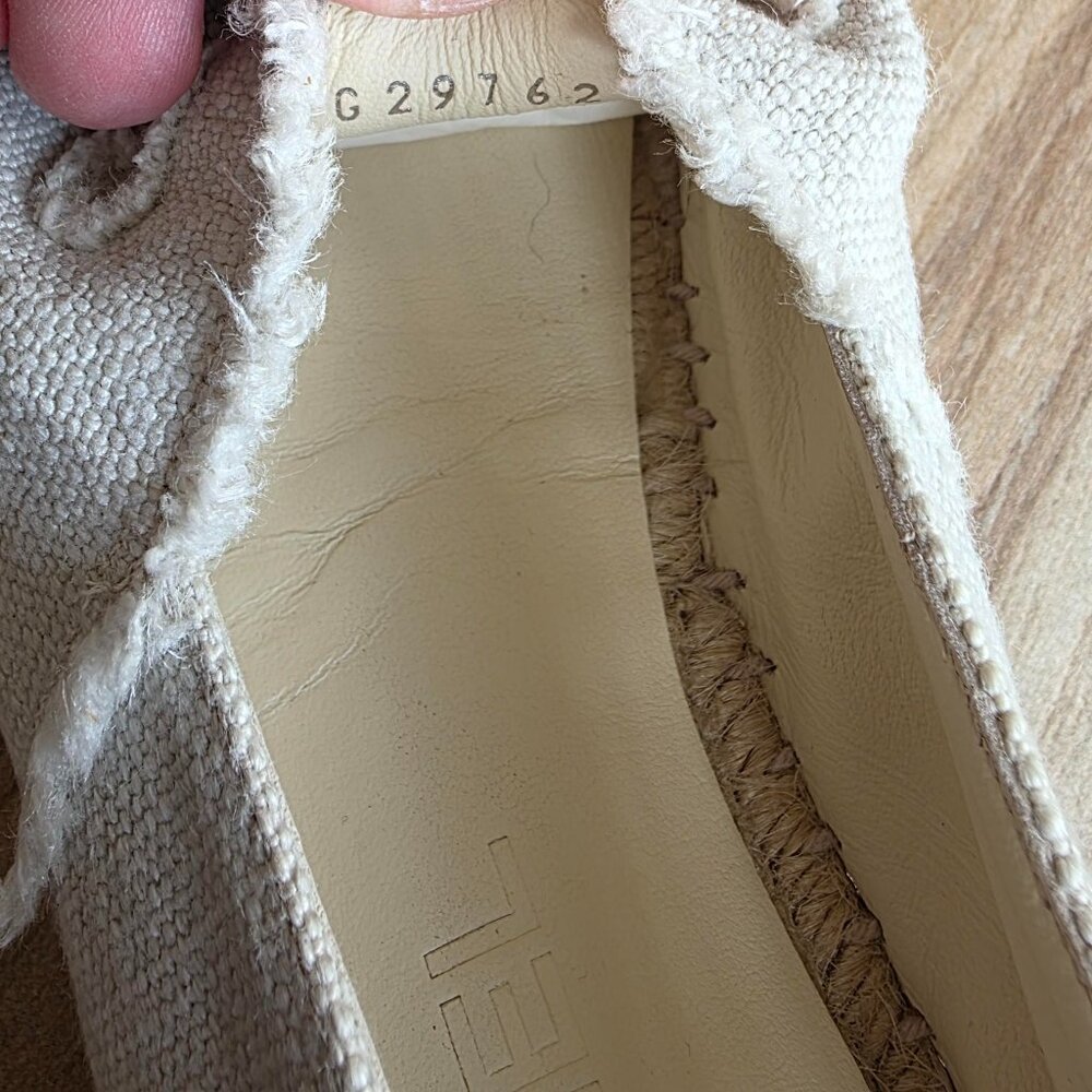 CHANEL Espadrilles Black-White Denim Slip-on Shoes Eur. 39 - Picture 14 of 16